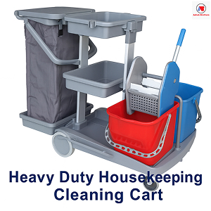 Heavy duty housekeeping cleaning cart
