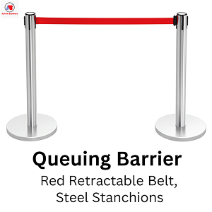 Road safety, queuing barrier